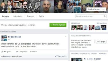 Grupo de Facebook contra los aumentos de sueldos de Gil