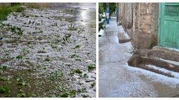 Iglesia quedó blanca después de una tormenta de granizo