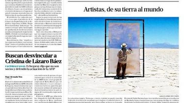 Un artista sanjuanino en la tapa del diario La Nación