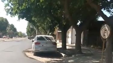 Captura de pantalla del video viral que muestra la insólita situación en Caucete.