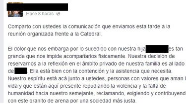 La familia de la joven agredida agradeció el apoyo y la solidaridad