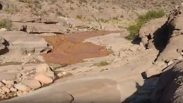 Video: el Parque Ischigualasto quedó inundado tras una impactante creciente
