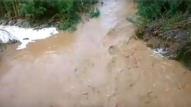 Por el temporal: mirá la creciente que bajó en Albardón y Sarmiento