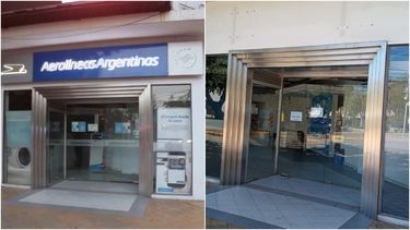 El antes y después de la sede de Aerolíneas Argentinas en San Juan, tras quedar casi vacía