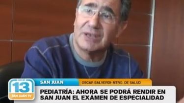 En San Juan se podrá rendir la especialidad en Pediatría