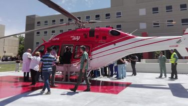 El helipuerto del Hospital Rawson tuvo su bautismo