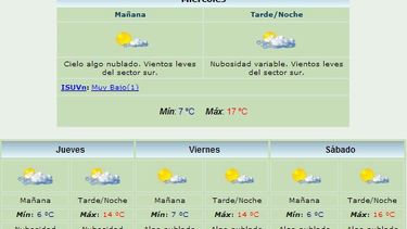 Anuncian máxima de 17 grados y viento Sur