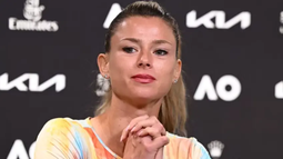 Camila Giorgi, durante una rueda de prensa en el circuito WTA.