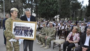 Gioja estuvo en el acto por el 75º aniversario del DIM 22