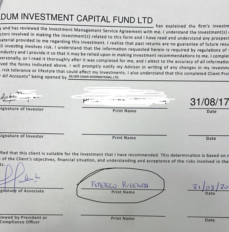 Documento que probaría la asociación entre Federico Pulenta e Ivo Esteban Rojnica. - Gentileza Los Andes