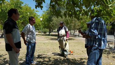 En Rivadavia salen a limpiar y arreglar los espacios verdes